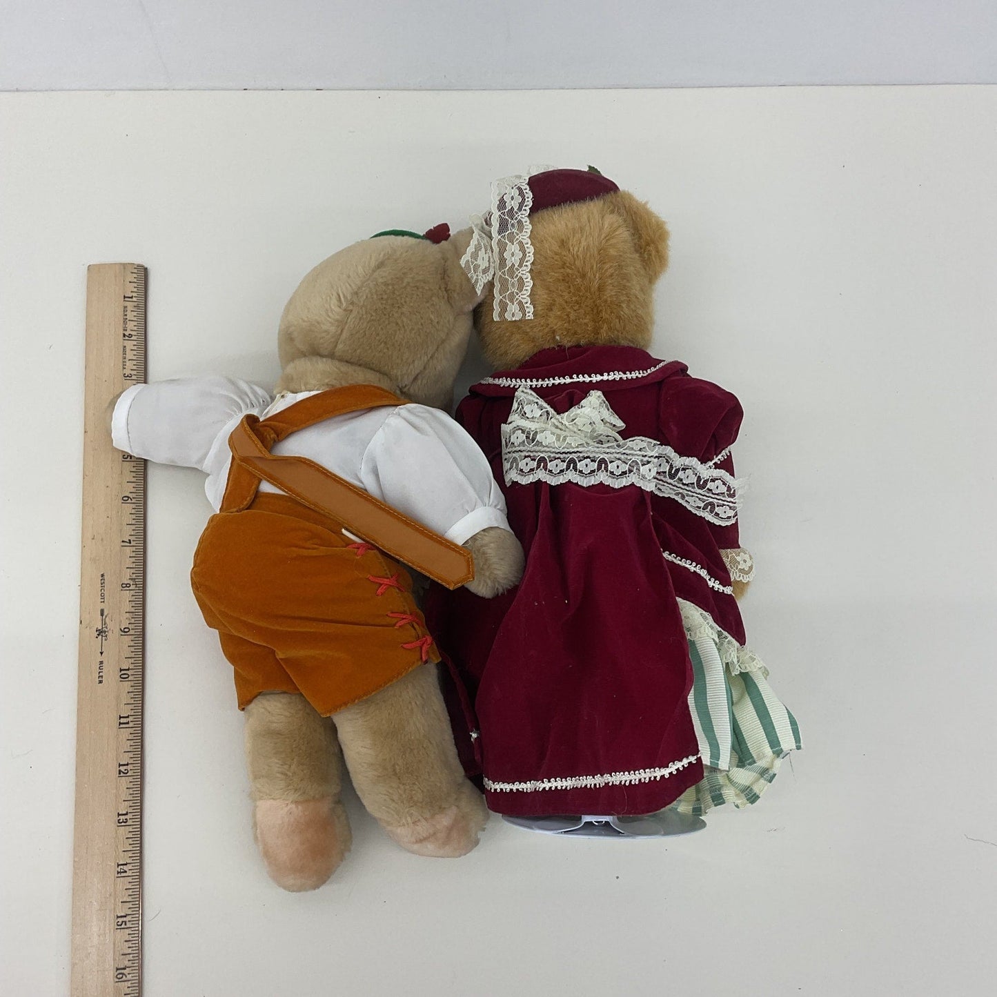 Vintage LOT 2 Teddy Bears German Oktoberfest Granny Country Dress - Warehouse Toys