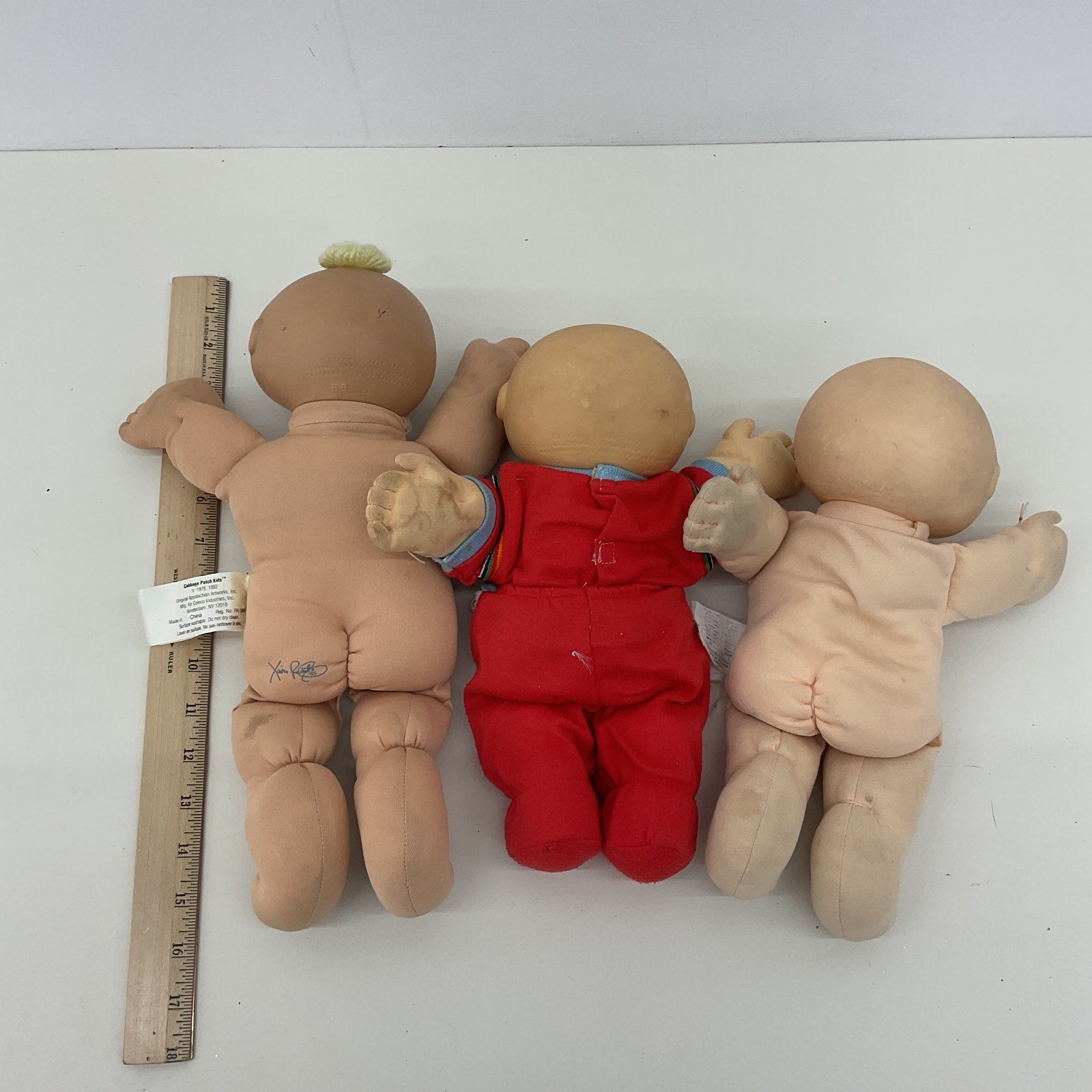 Vintage LOT 3 CPK Cabbage Patch Kids Baby Soft Body Dolls Preowned - Warehouse Toys