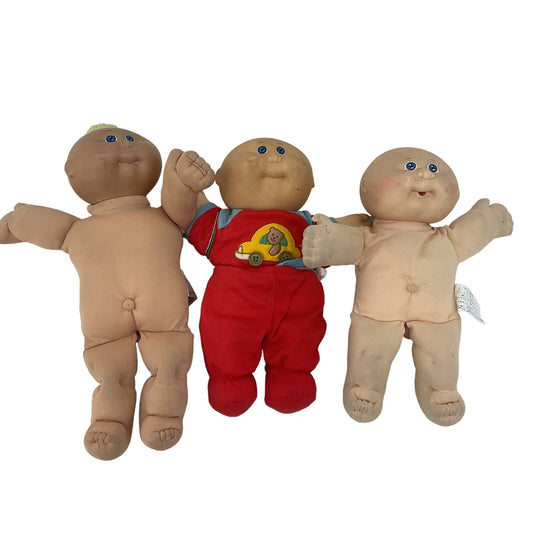 Vintage LOT 3 CPK Cabbage Patch Kids Baby Soft Body Dolls Preowned - Warehouse Toys