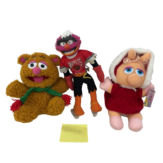 Vintage LOT 3 Muppets Muppet Babies Plush Doll Animal NHL Xmas Carol Fozzie Pig - Warehouse Toys