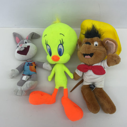 Vintage LOT 3 WB Looney Tunes Plush Toys Speedy Gonzalez Tweety Bird Bugs Bunny - Warehouse Toys