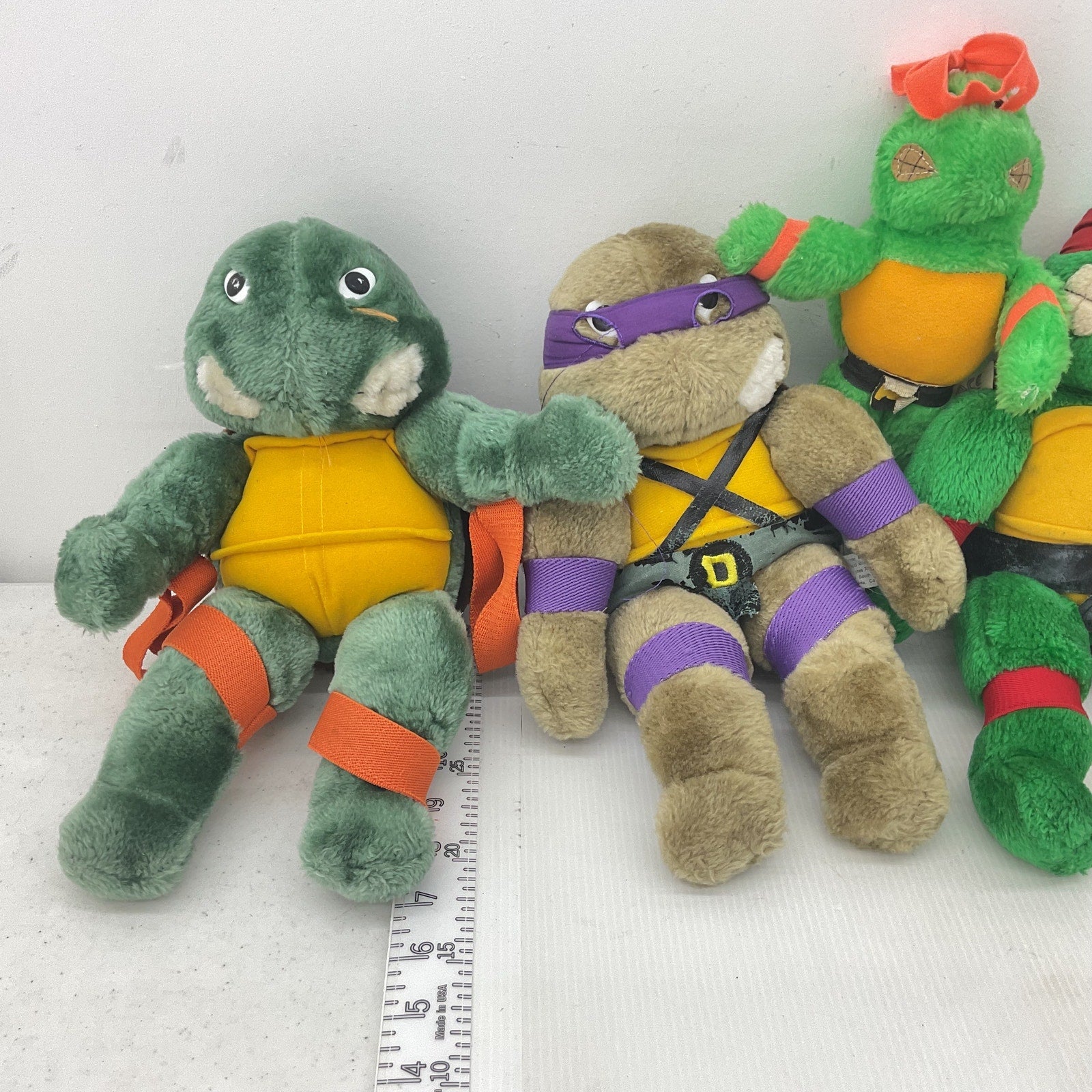 Vintage LOT 5 Various Sizes Teenage Mutant Ninja Turtle Stuffed Animal Preowned - Warehouse Toys