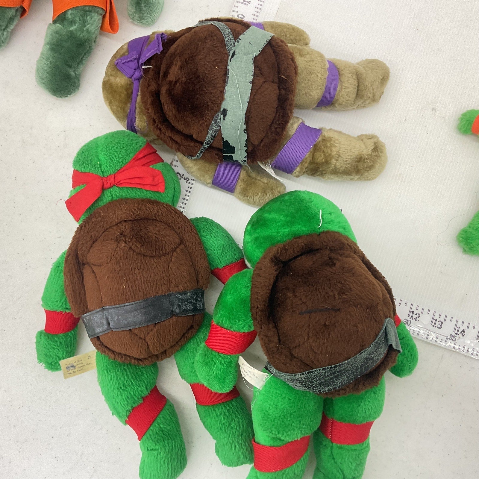 Vintage LOT 5 Various Sizes Teenage Mutant Ninja Turtle Stuffed Animal Preowned - Warehouse Toys