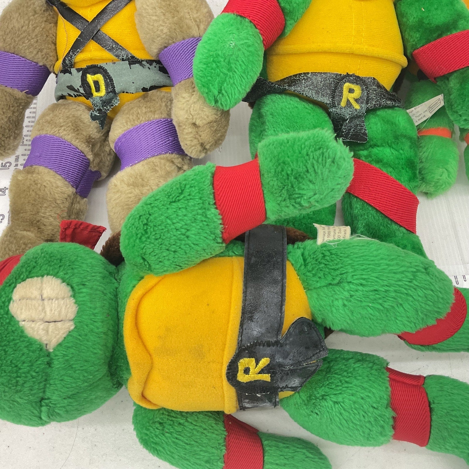 Vintage LOT 5 Various Sizes Teenage Mutant Ninja Turtle Stuffed Animal Preowned - Warehouse Toys