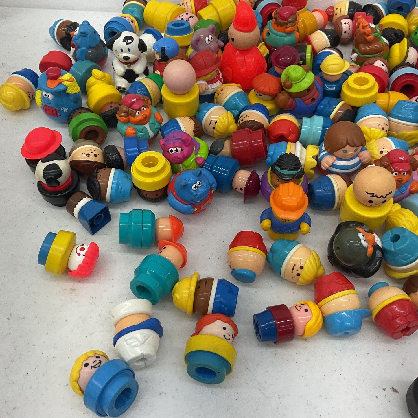 Vintage LOT 7 lbs Mixed Fisher Price Playskool Chunky Little People Figures Used - Warehouse Toys