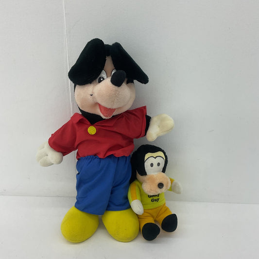 Vintage LOT Disney Large Mickey Mouse & Knickerbocker Goofy Small Plush Dolls - Warehouse Toys