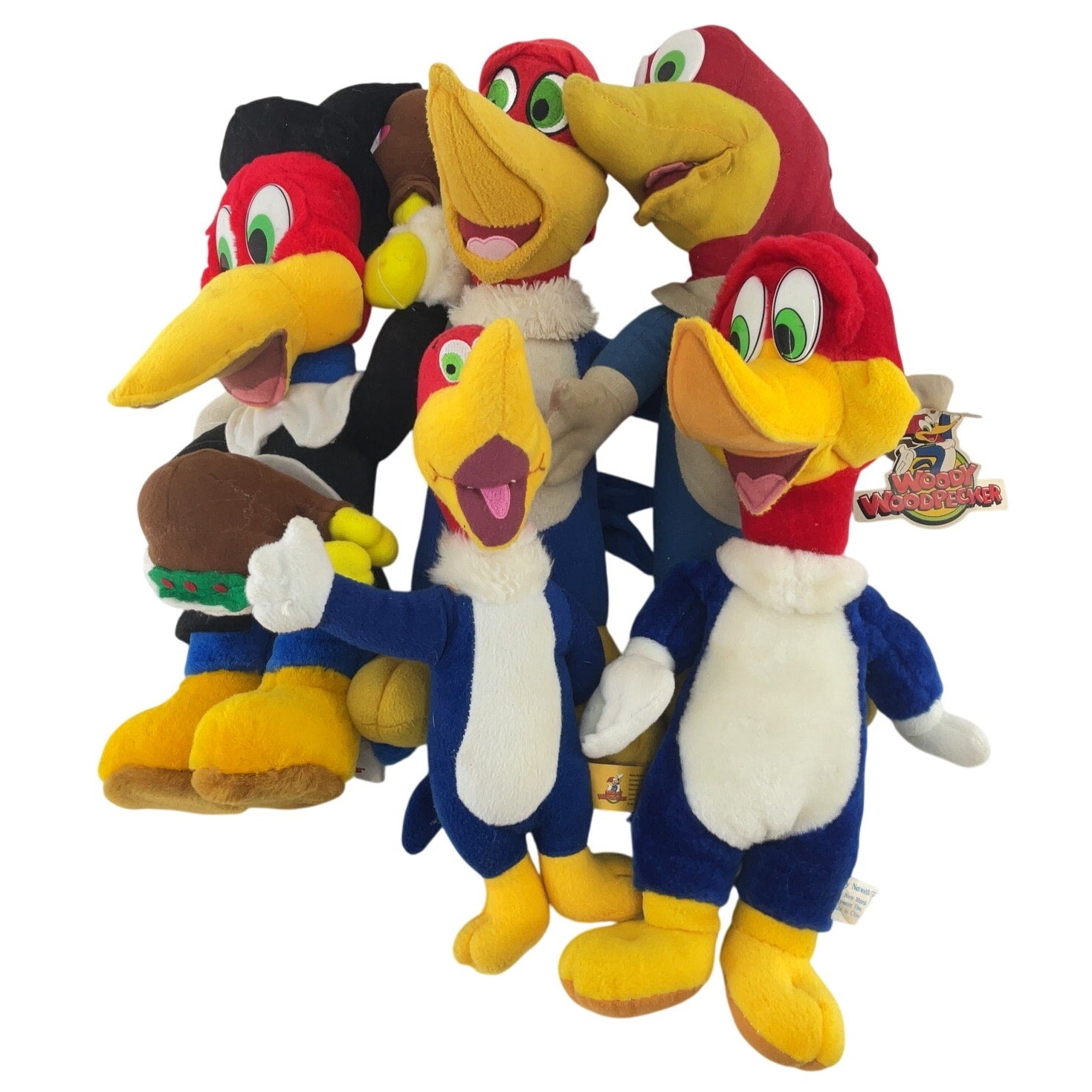 Vintage Lot of 5 Woody Woodpecker Stuffed Toy Plush Looney Tunes Preowned - Warehouse Toys