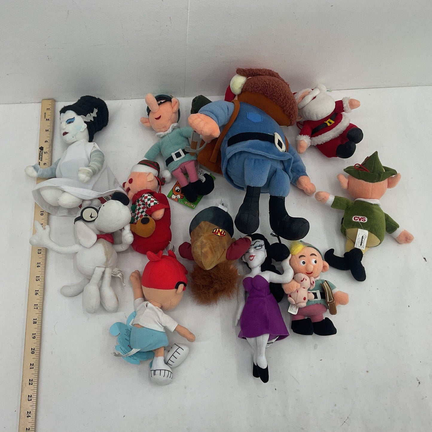 Vintage LOT Stuffins Rudolph Misfit Toys Rocky Bullwinkle Universal Monsters Mix - Warehouse Toys