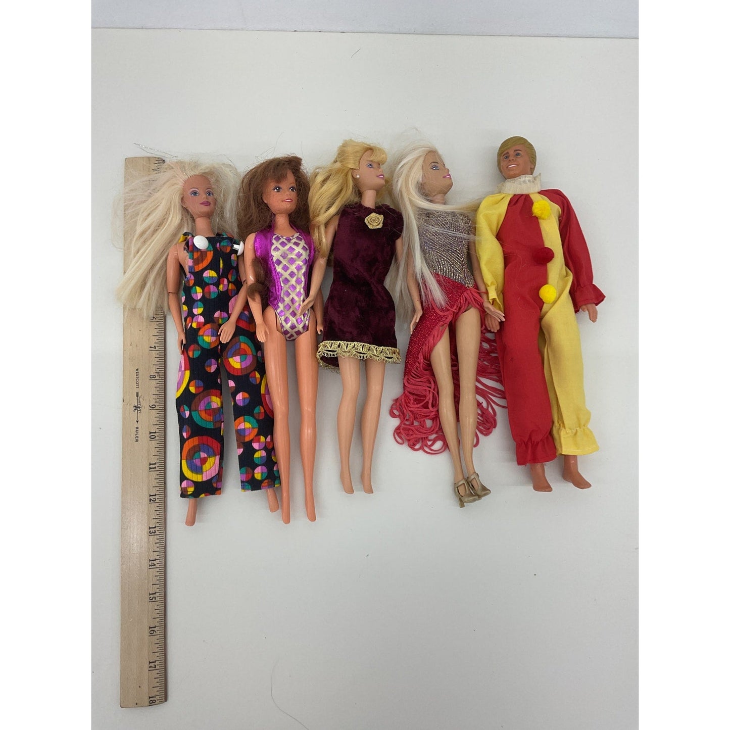 Vintage Mattel Barbie Ken Fashion Play Dolls Loose LOT in Vintage Clothing - Warehouse Toys