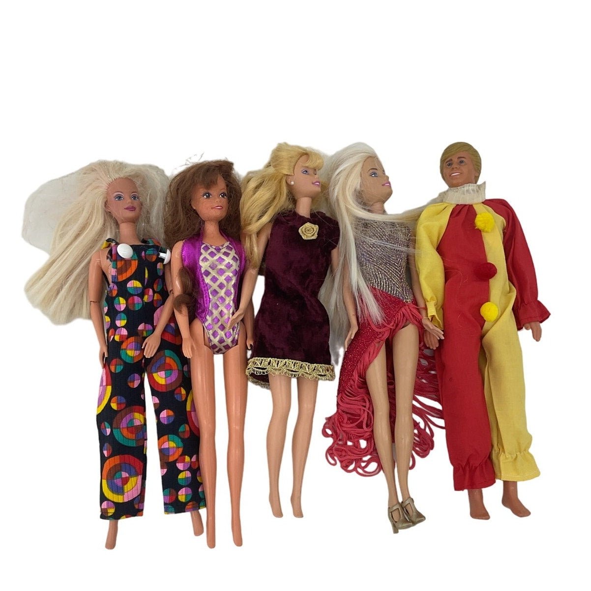 Vintage Mattel Barbie Ken Fashion Play Dolls Loose LOT in Vintage Clothing - Warehouse Toys