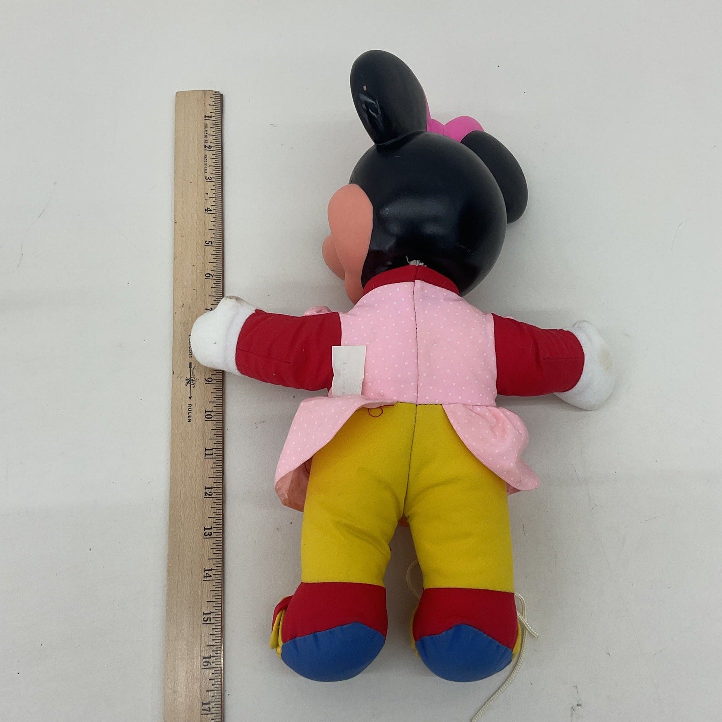 Vintage Mattel Disney Minnie Mouse Learning Tie Shoes Zipper Button Plush Doll - Warehouse Toys