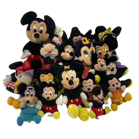 Vintage Mickey Minnie Mouse Disney Mixed Preowned LOT 14 lbs Plush Dolls Toys - Warehouse Toys