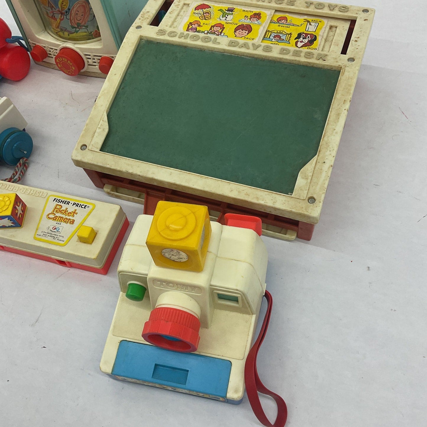 Vintage Mix LOT Classic Toys Fisher Price Diddle Diddle TV Chalkboard Camera - Warehouse Toys