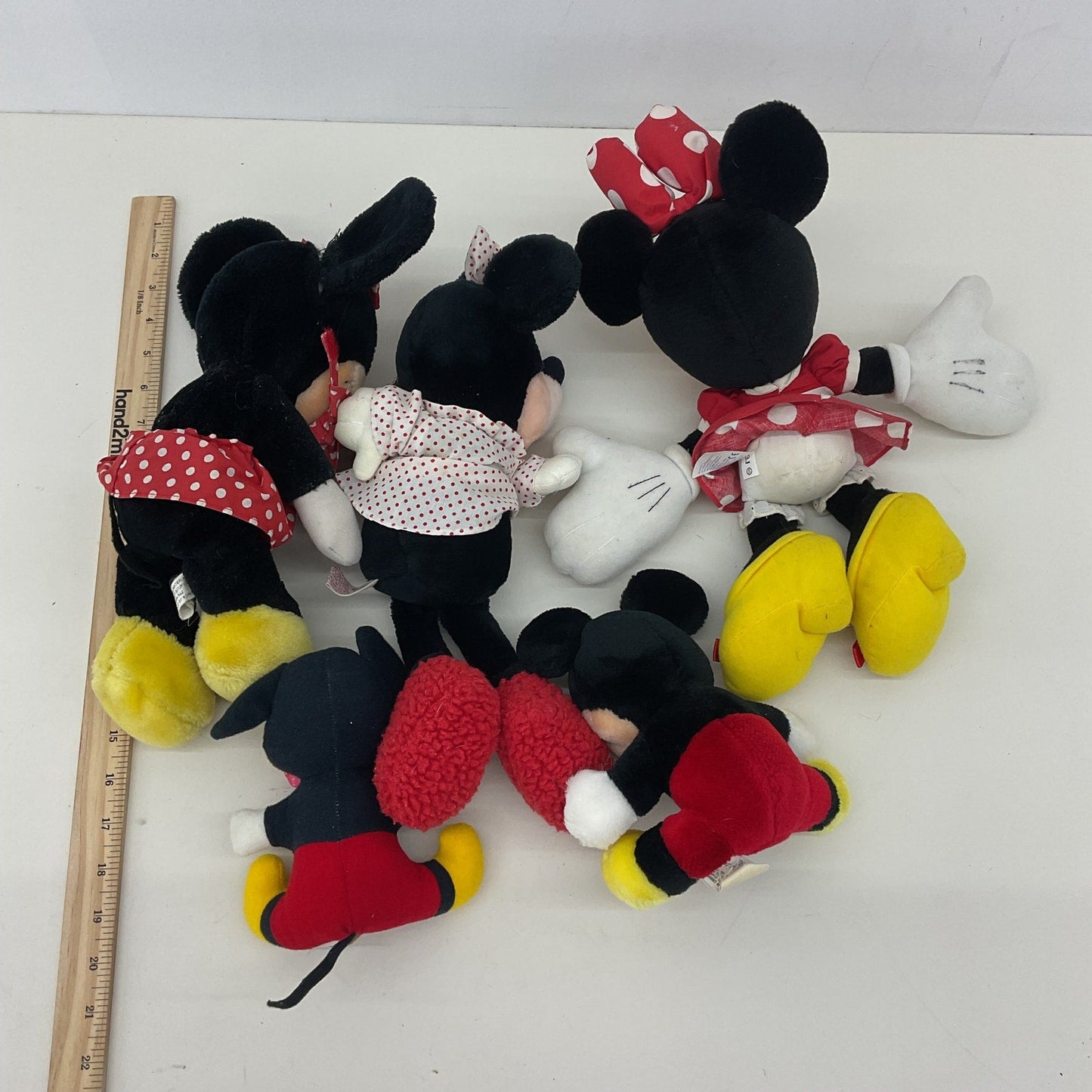 Vintage Mixed Disney Classic Character LOT Mickey Minnie Mouse Plush Dolls - Warehouse Toys