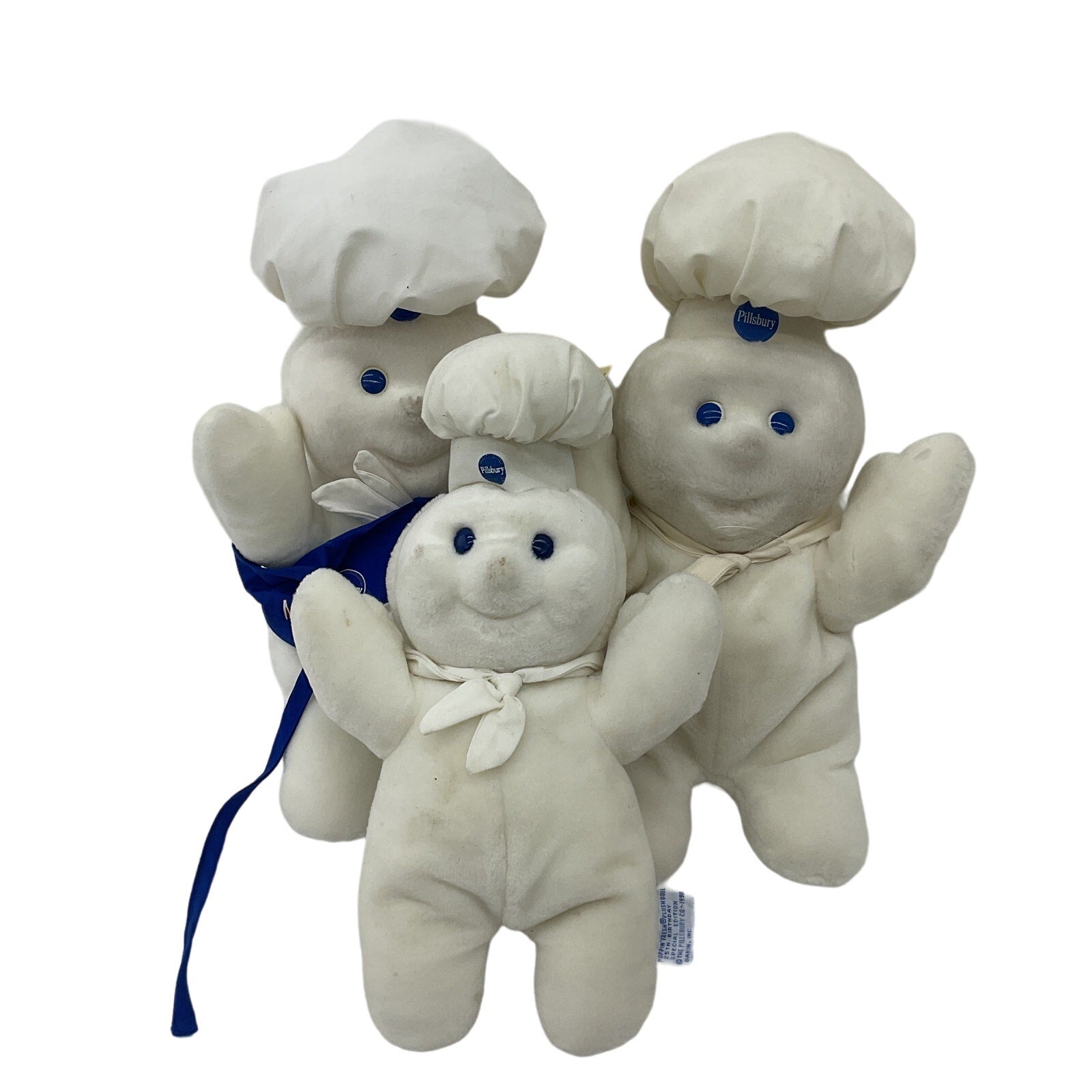 Vintage Mixed LOT 3 Pillsbury Doughbuy Mascot Baker Chef Plush Dolls Stuffed Toy - Warehouse Toys