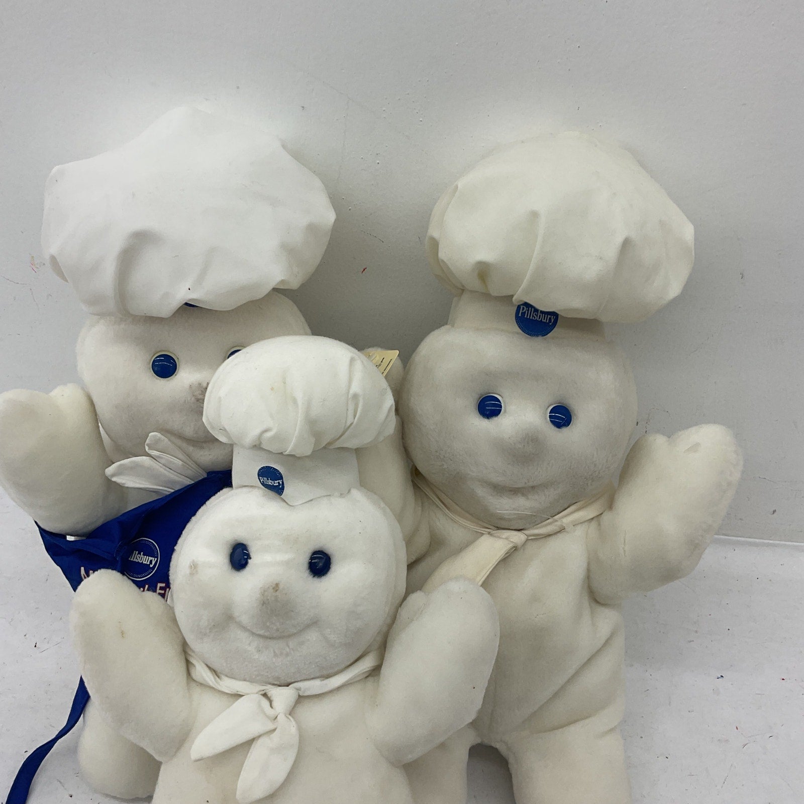 Vintage Mixed LOT 3 Pillsbury Doughbuy Mascot Baker Chef Plush Dolls Stuffed Toy - Warehouse Toys