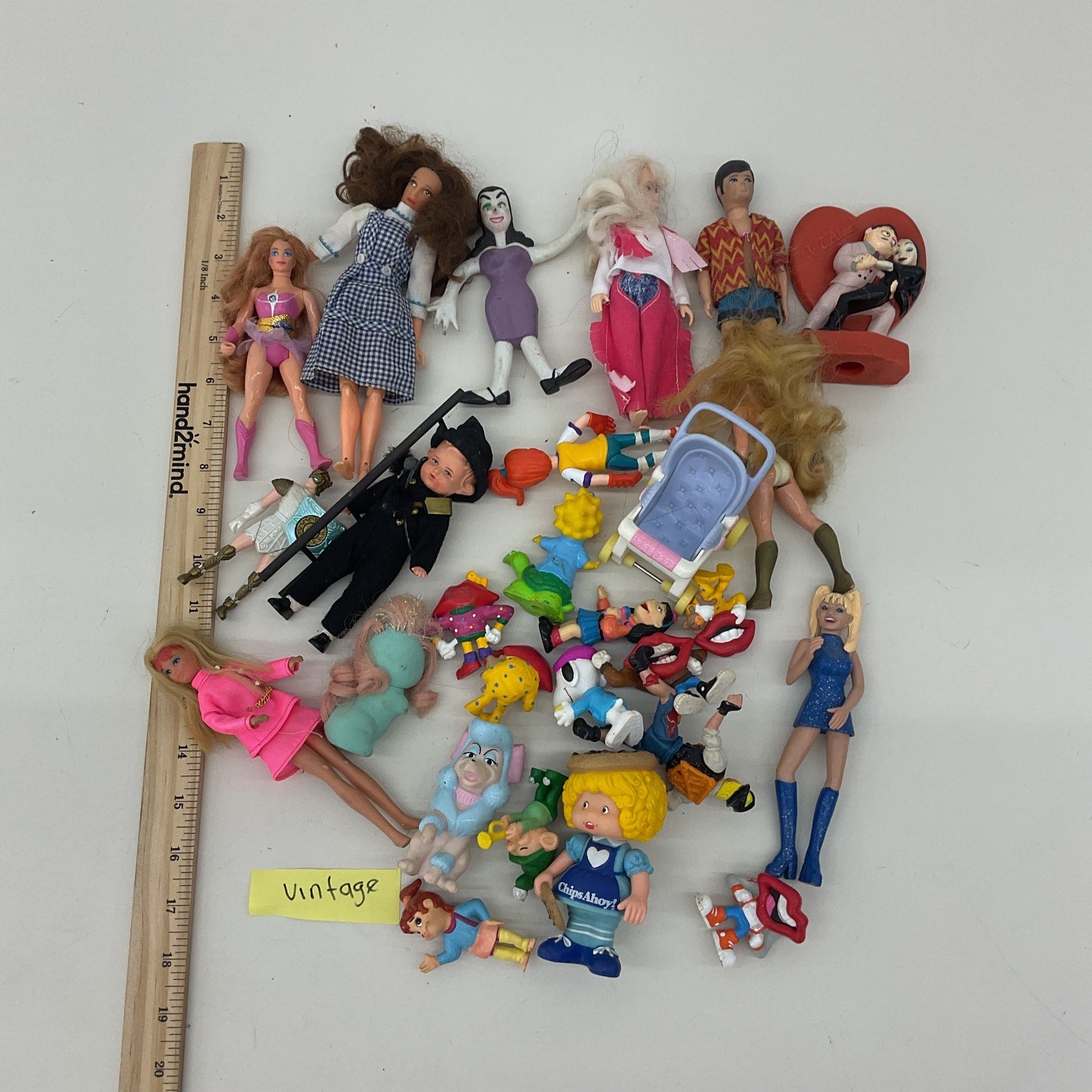 Vintage Mixed LOT Mini Toy Dolls Barbie She - Ra Rocky Bullwinkle Addams Family - Warehouse Toys