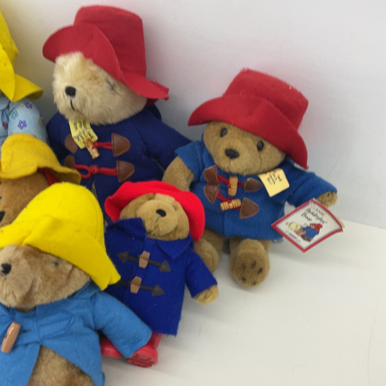 Vintage Mixed LOT Paddington Bear Teddy in Raincoat Hat Plush Dolls Stuffed - Warehouse Toys