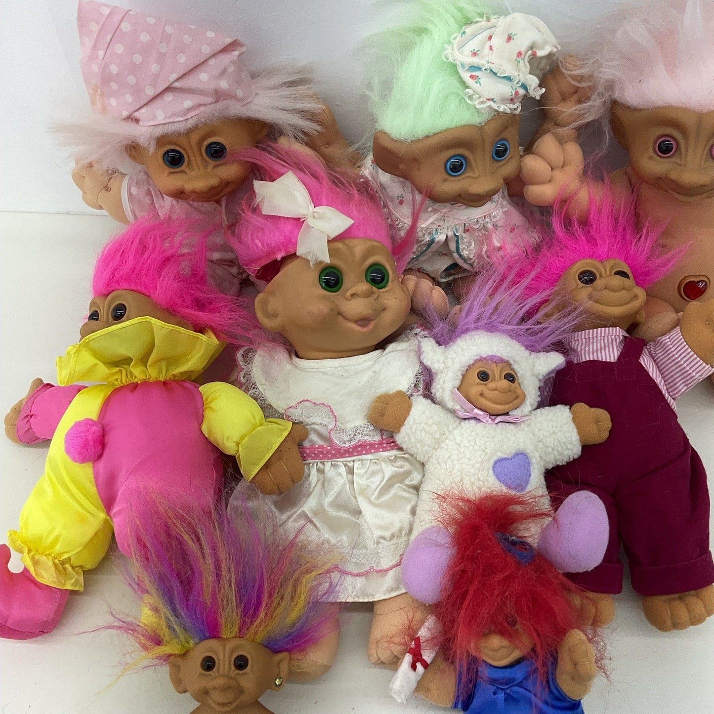 Vintage Mixed LOT Russ Berrie & Others Lucky Troll Dolls Mini Toy Figures 90s - Warehouse Toys