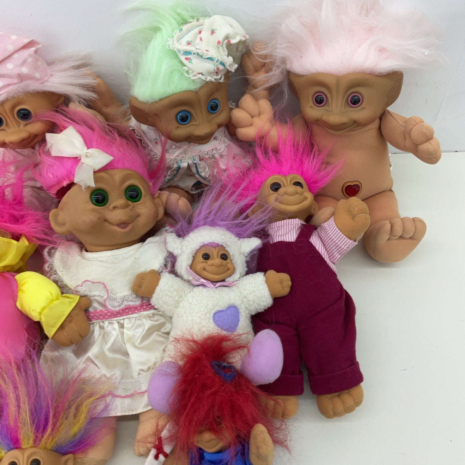 Vintage Mixed LOT Russ Berrie & Others Lucky Troll Dolls Mini Toy Figures 90s - Warehouse Toys