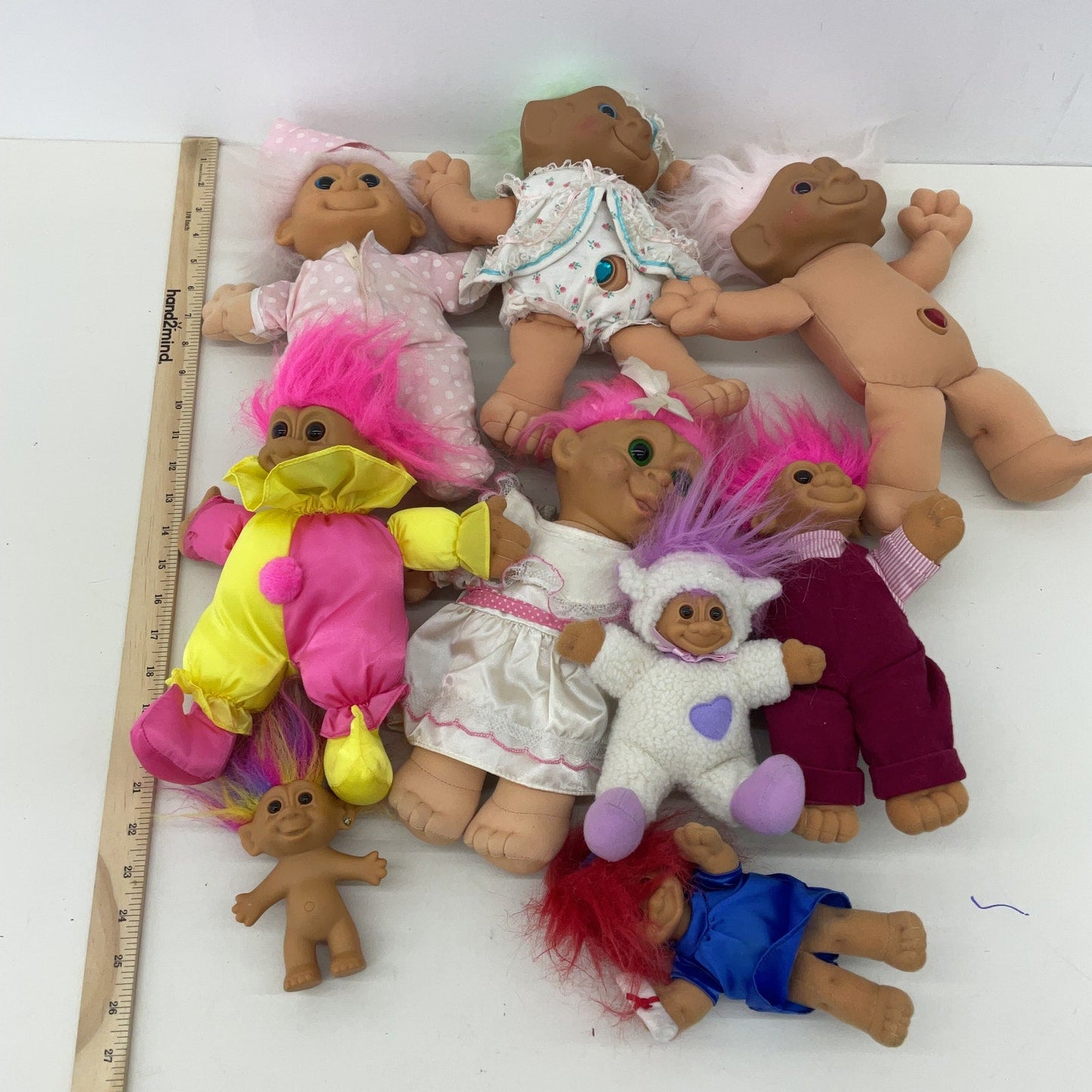 Vintage Mixed LOT Russ Berrie & Others Lucky Troll Dolls Mini Toy Figures 90s - Warehouse Toys