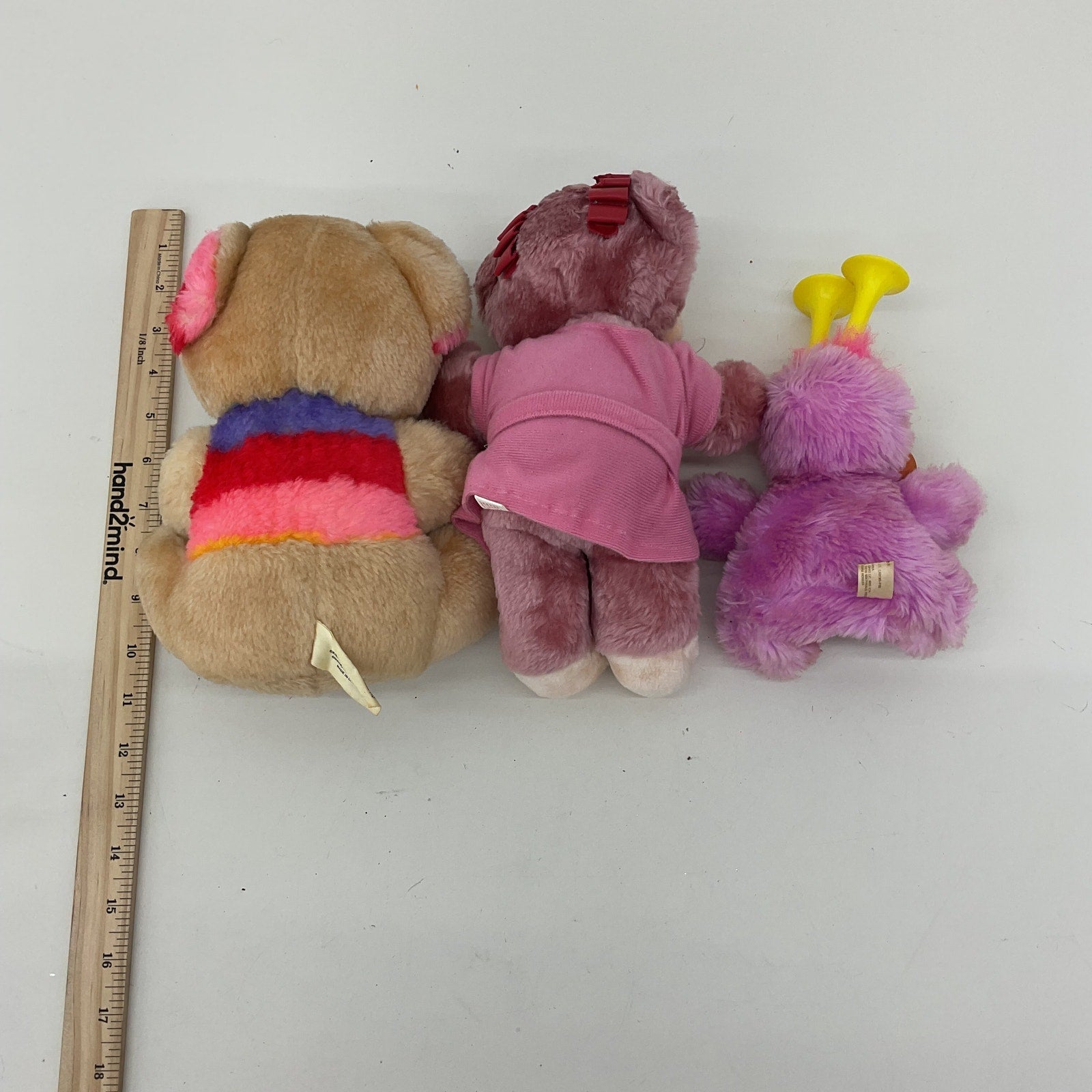 Vintage Mixed Plush Dolls LOT Sesame Street Pink Honker Brown Teddy Bears - Warehouse Toys