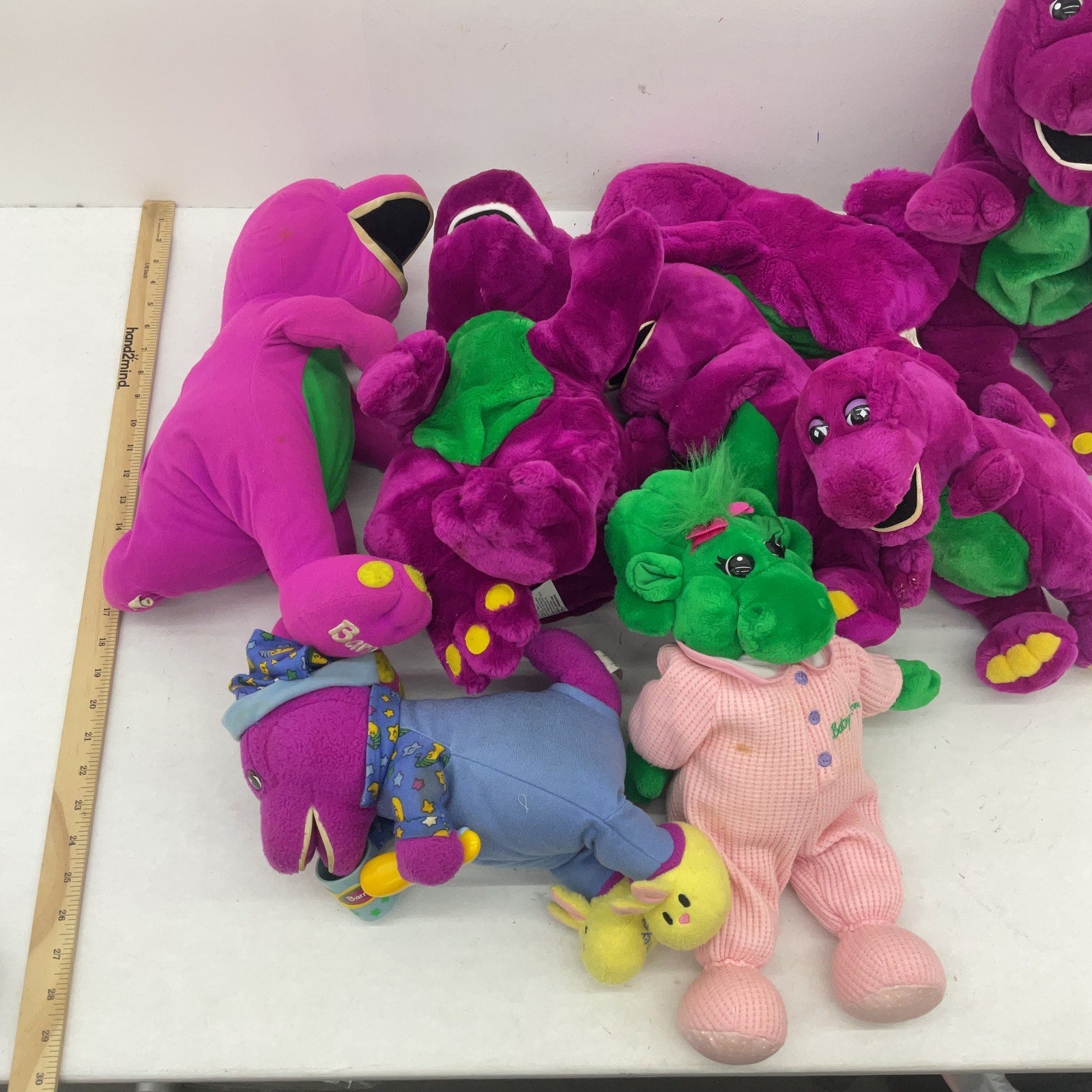 Vintage & Modern Barney Purple Dinosaur Baby Bop Stuffed Animals LOT 9 lbs! Used - Warehouse Toys