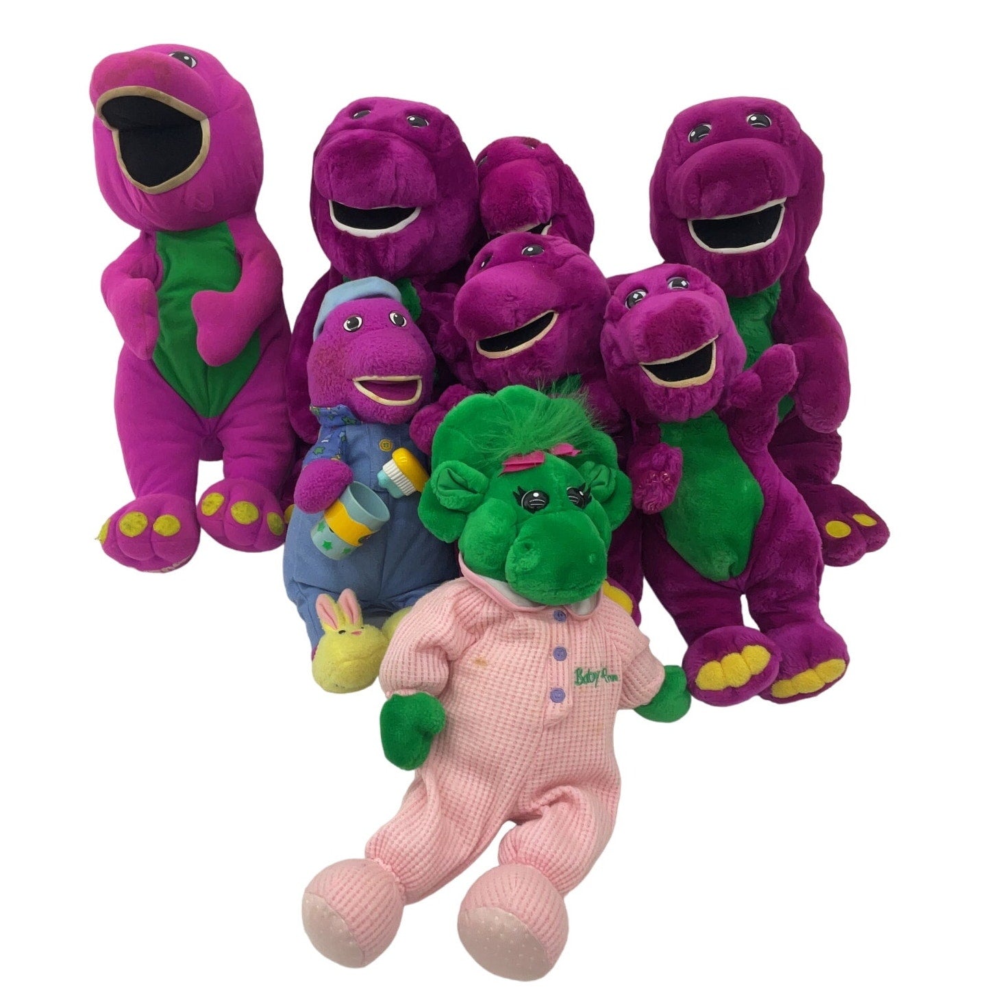 Vintage & Modern Barney Purple Dinosaur Baby Bop Stuffed Animals LOT 9 lbs! Used - Warehouse Toys