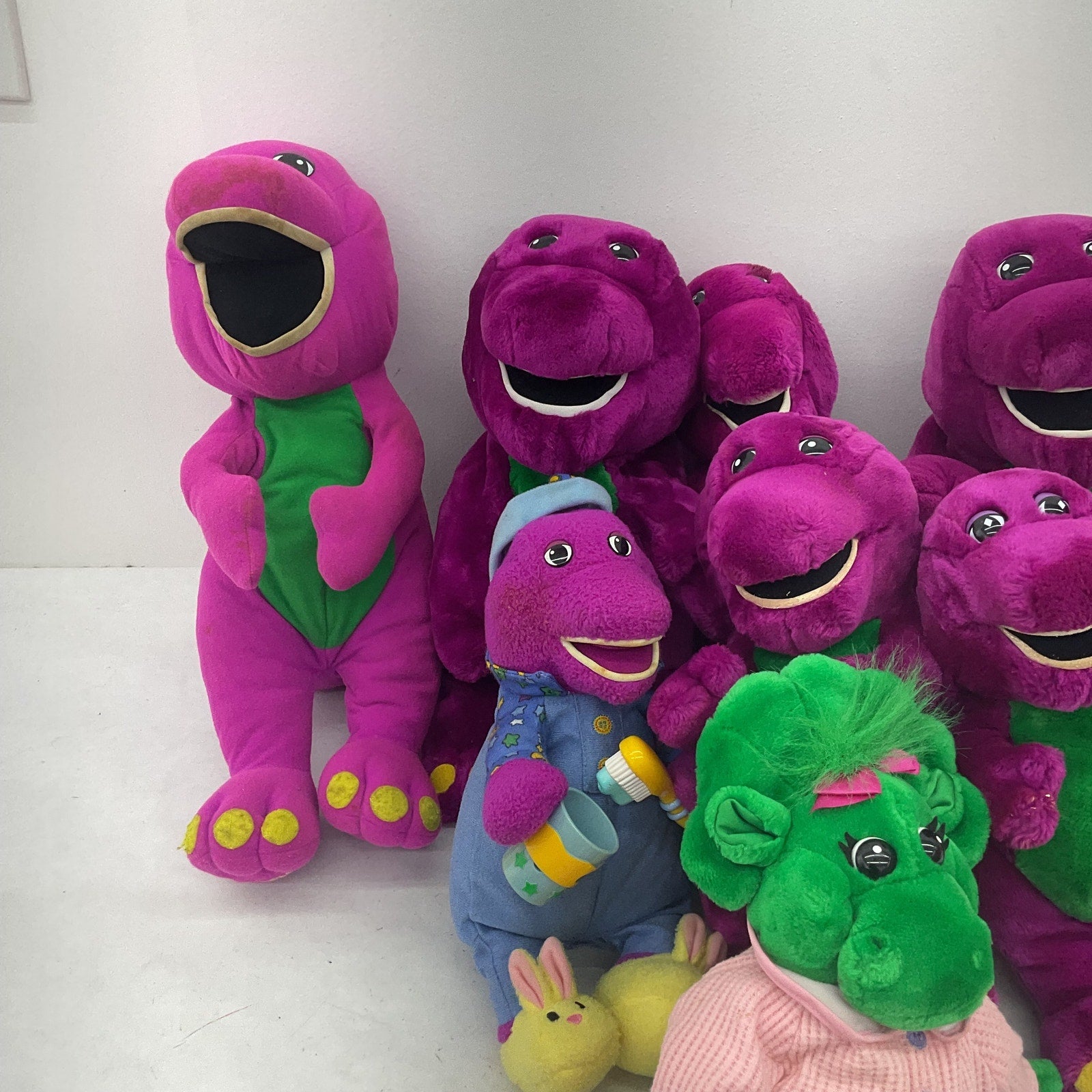 Vintage & Modern Barney Purple Dinosaur Baby Bop Stuffed Animals LOT 9 lbs! Used - Warehouse Toys