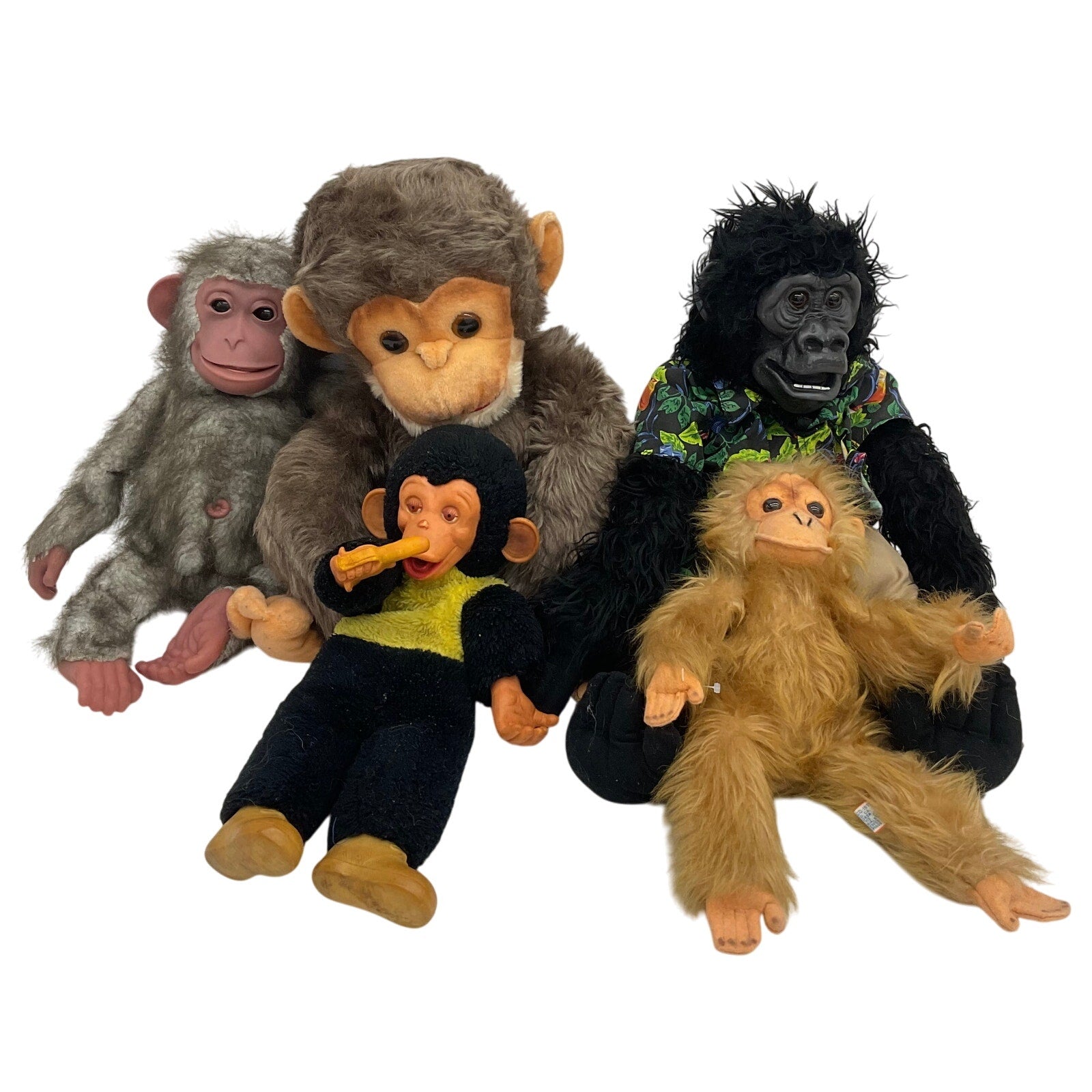 Vintage Modern LOT Chimps Monkey Ape Plush Dolls Senario Howdy Doo Zippy Novelty - Warehouse Toys