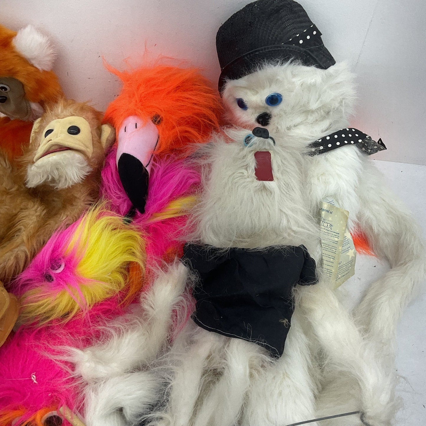 Vintage & Modern LOT Hand & Rod Plush Puppets Full Body Ape Monkey Furry Bird - Warehouse Toys