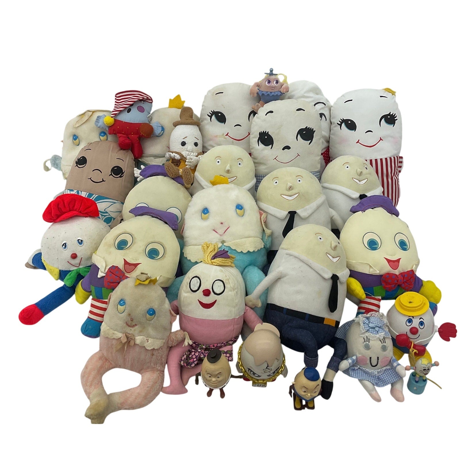 Vintage & Modern LOT Nursery Rhyme Humpty Dumpty White Egg Doll Plush LOT 12 lbs - Warehouse Toys