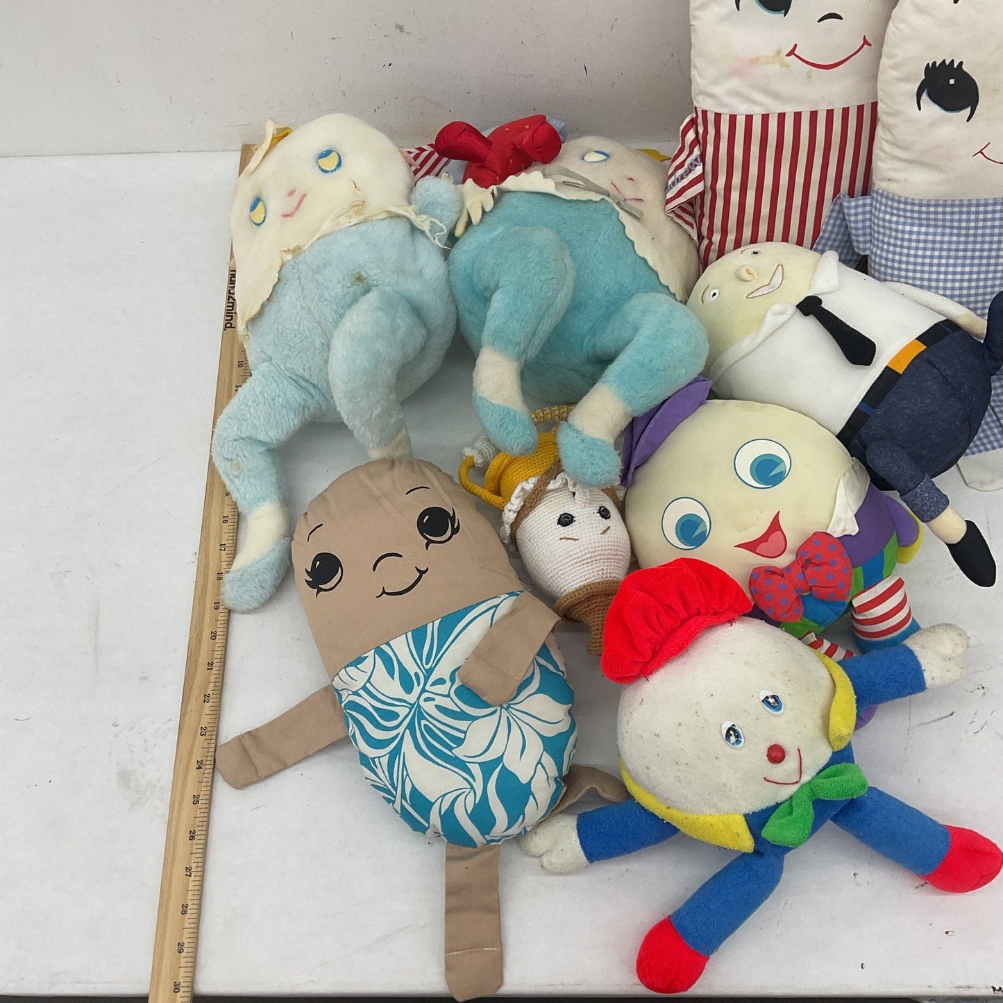 Vintage & Modern LOT Nursery Rhyme Humpty Dumpty White Egg Doll Plush LOT 12 lbs - Warehouse Toys