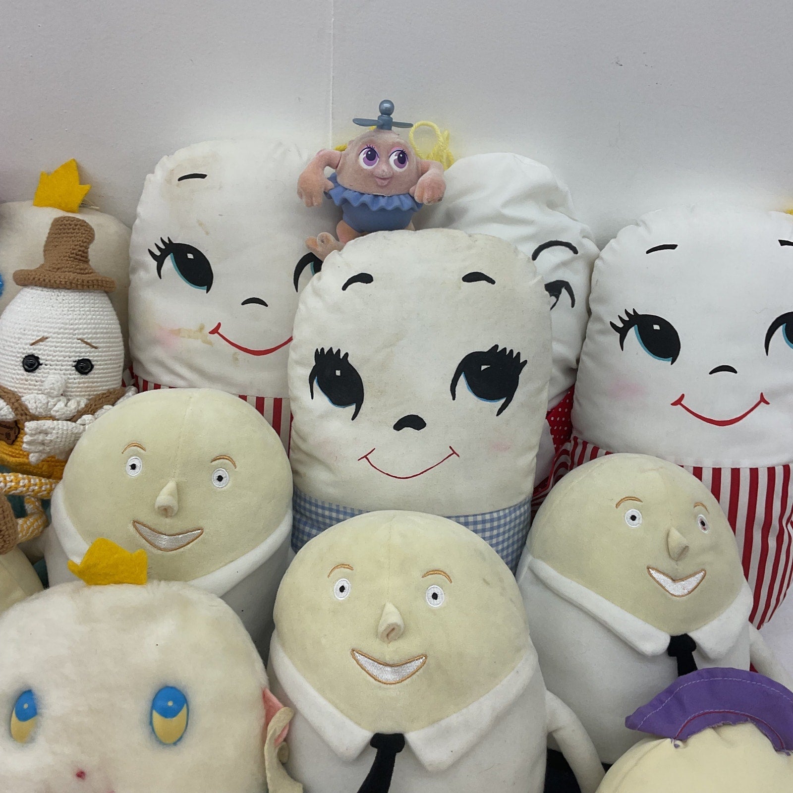 Vintage & Modern LOT Nursery Rhyme Humpty Dumpty White Egg Doll Plush LOT 12 lbs - Warehouse Toys