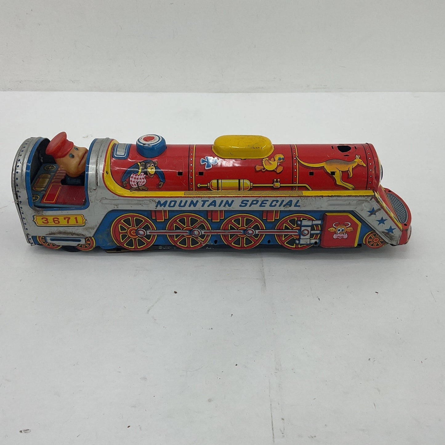 Vintage Mountain Special Express Tin Train Locomotive Toy Figure UNTESTED AS IS - Warehouse Toys