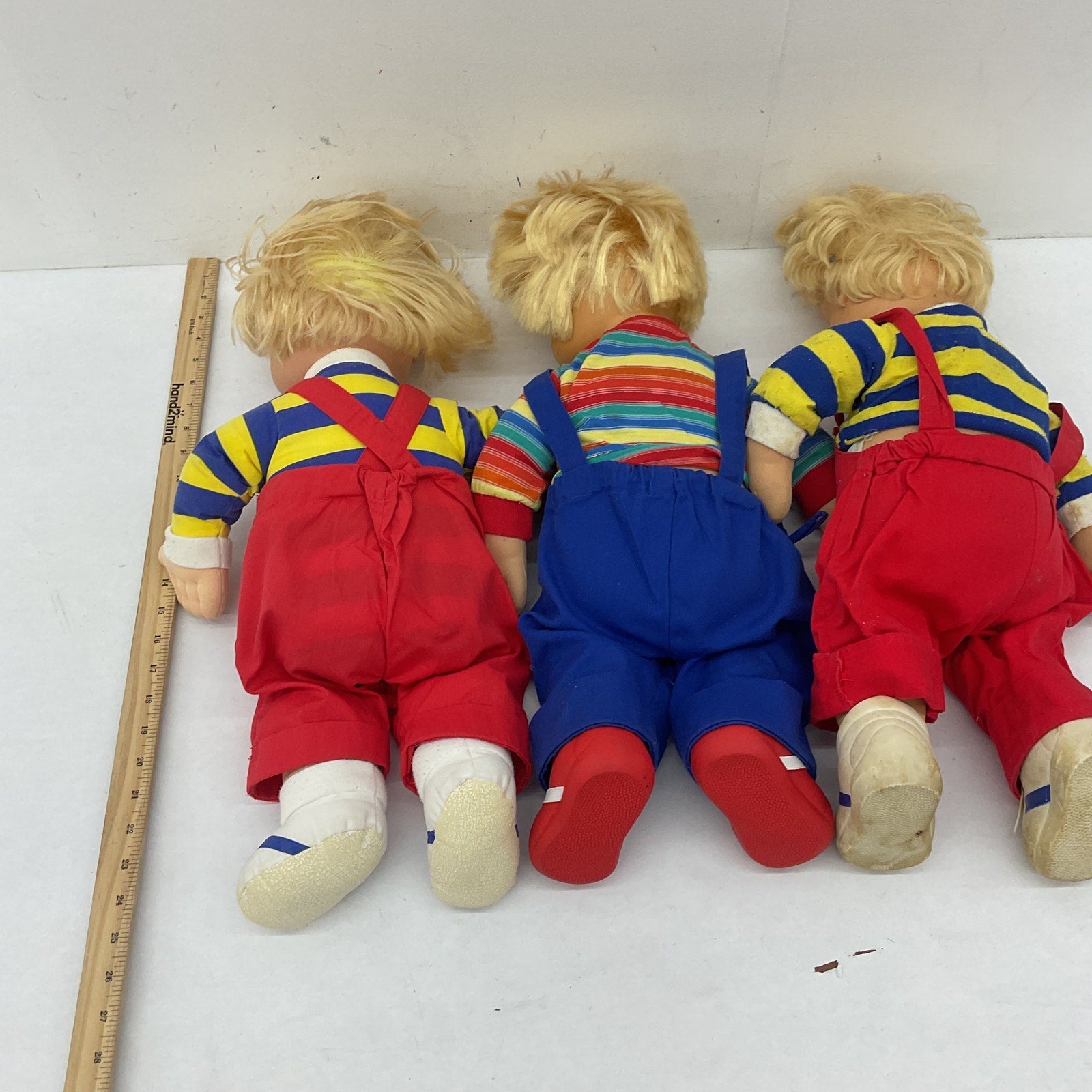 Vintage My Buddy Blonde Blue Eyes Little Boy 1980s Play Doll Preowned LOT of 3 - Warehouse Toys