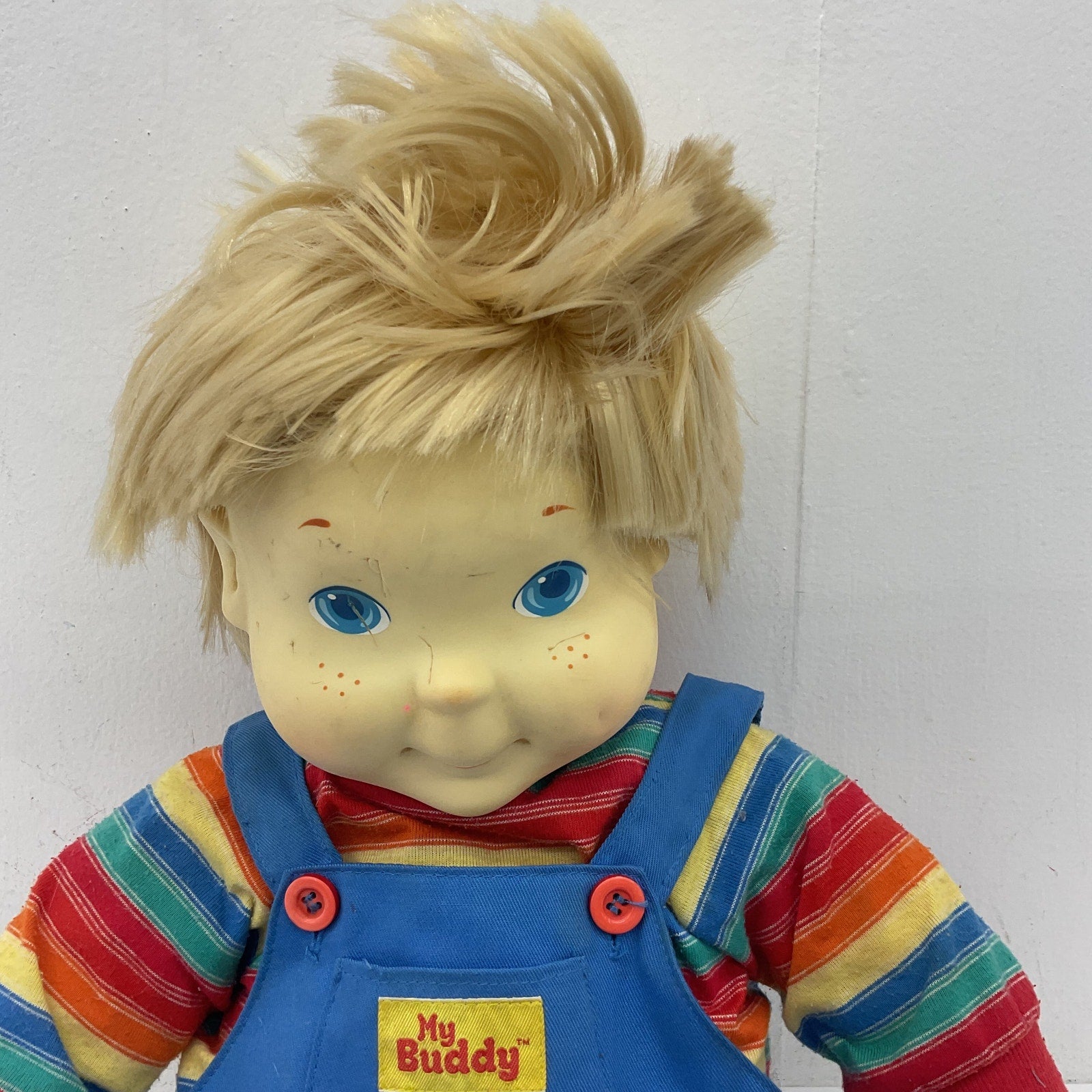 Vintage My Buddy Brunette Blue Eyes Little Boy 1980s Play Doll Plush Preowned - Warehouse Toys