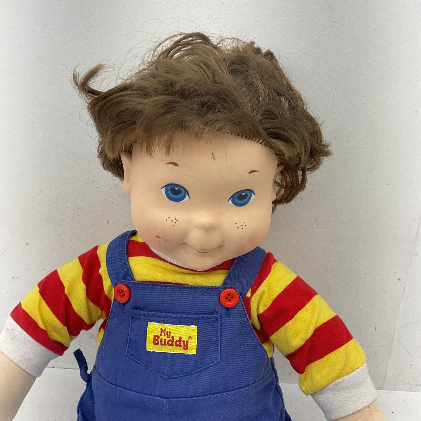 Vintage My Buddy Brunette Blue Eyes Little Boy 1980s Play Doll Plush Preowned - Warehouse Toys