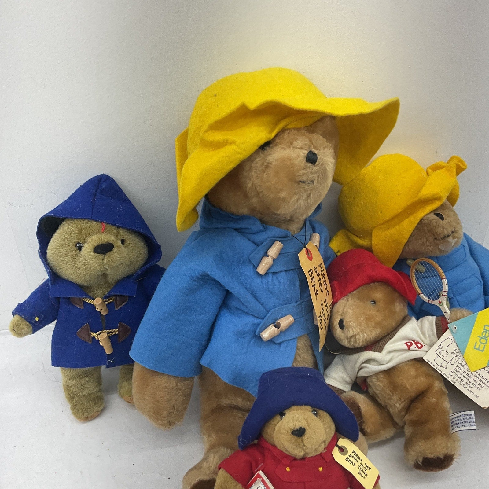 Vintage Paddington Bear Teddy in Raincoat Plush Dolls LOT Mixed Preowned - Warehouse Toys