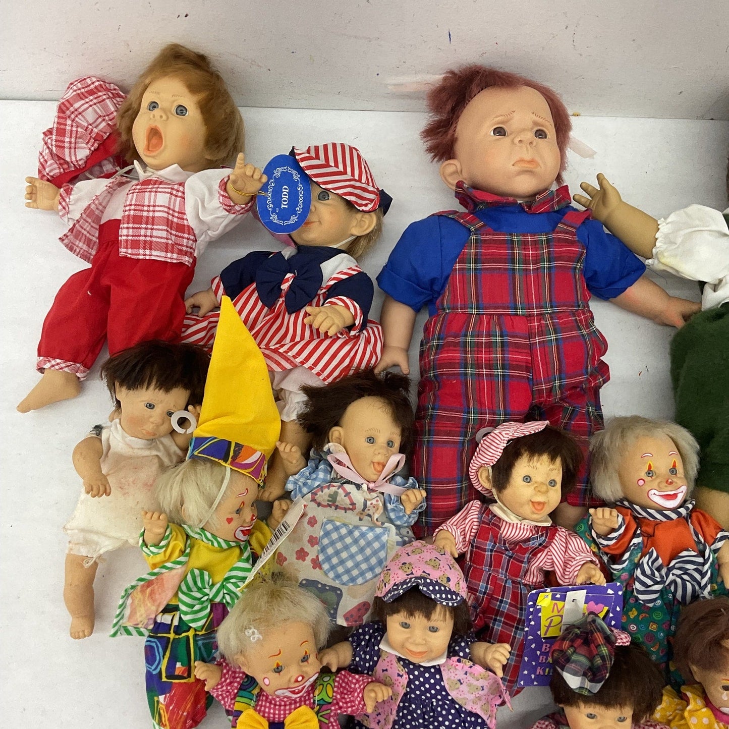 Vintage Palm Pals & Others Emotive Ugly Funny Faces Bean Bag Baby Dolls LOT Used - Warehouse Toys