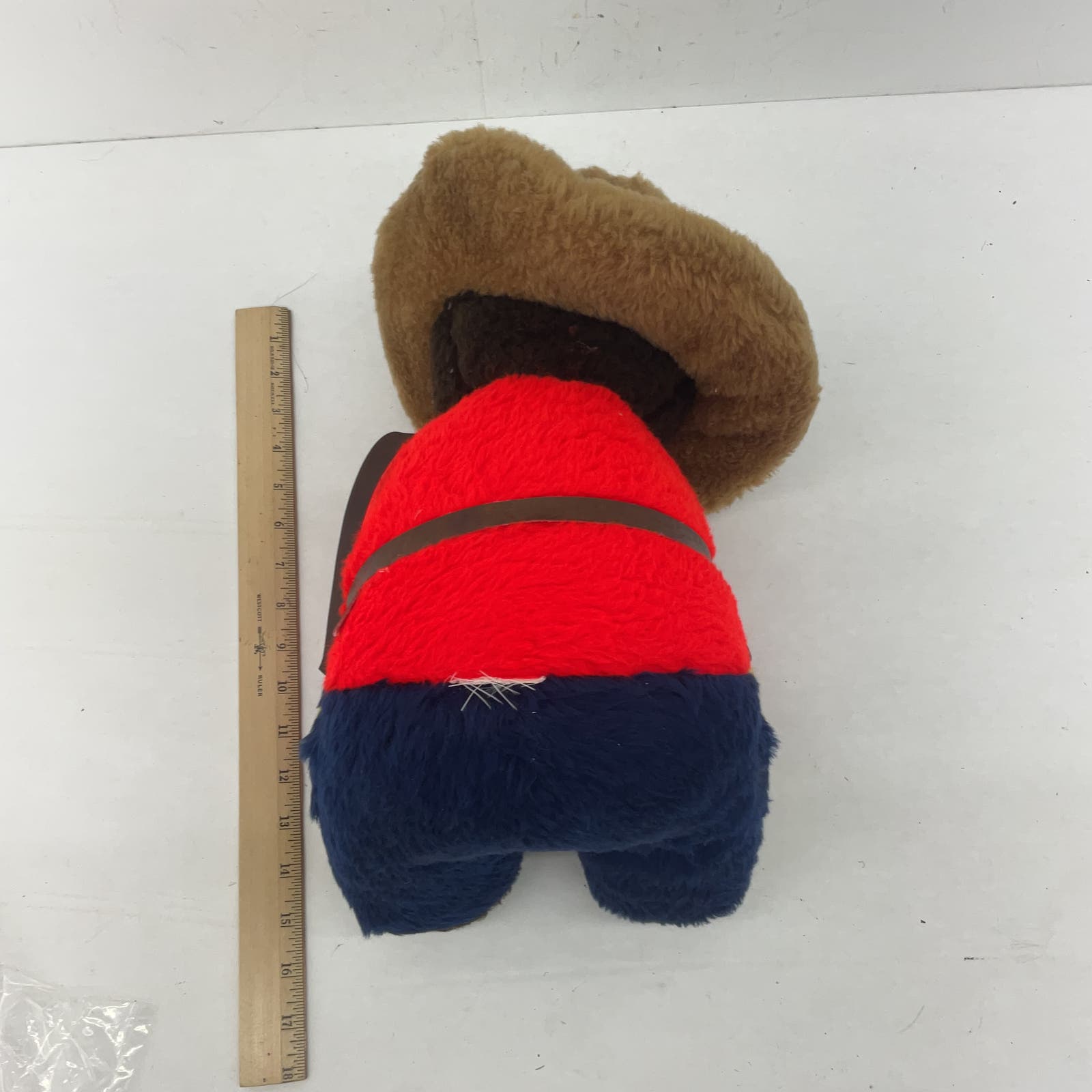 Vintage Park Ranger Teddy Bear Fair Prize - Red Blue Plush Toy - Warehouse Toys