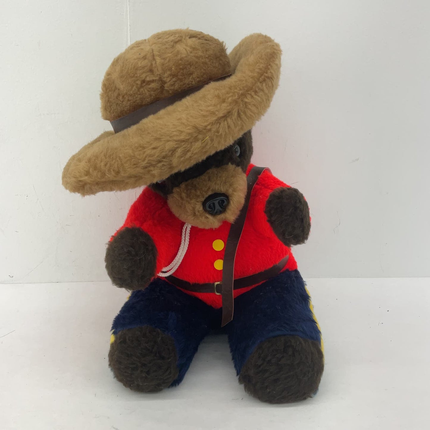 Vintage Park Ranger Teddy Bear Fair Prize - Red Blue Plush Toy - Warehouse Toys