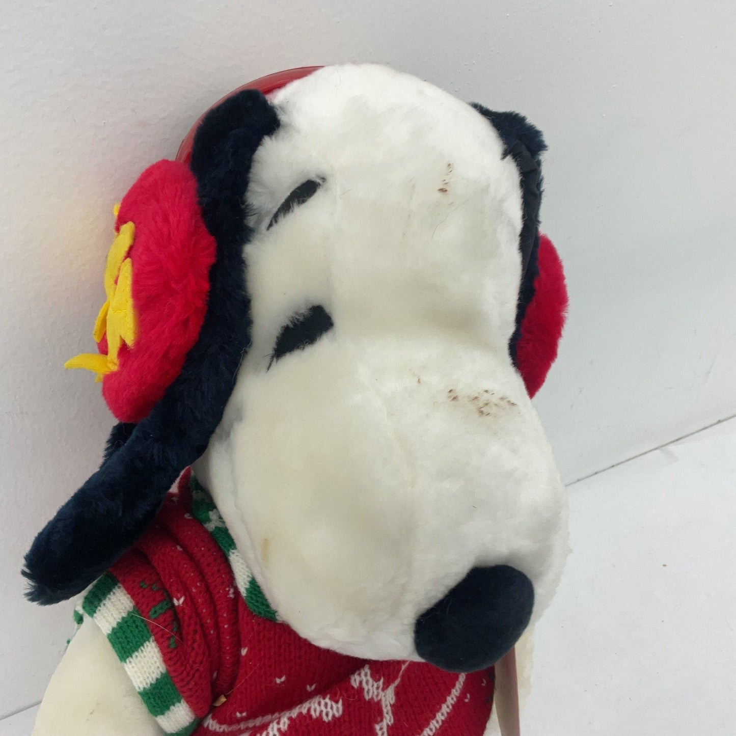 Vintage Peanuts Snoopy Xmas Holiday Macy's White & Red Stuffed Animal Plush Doll - Warehouse Toys