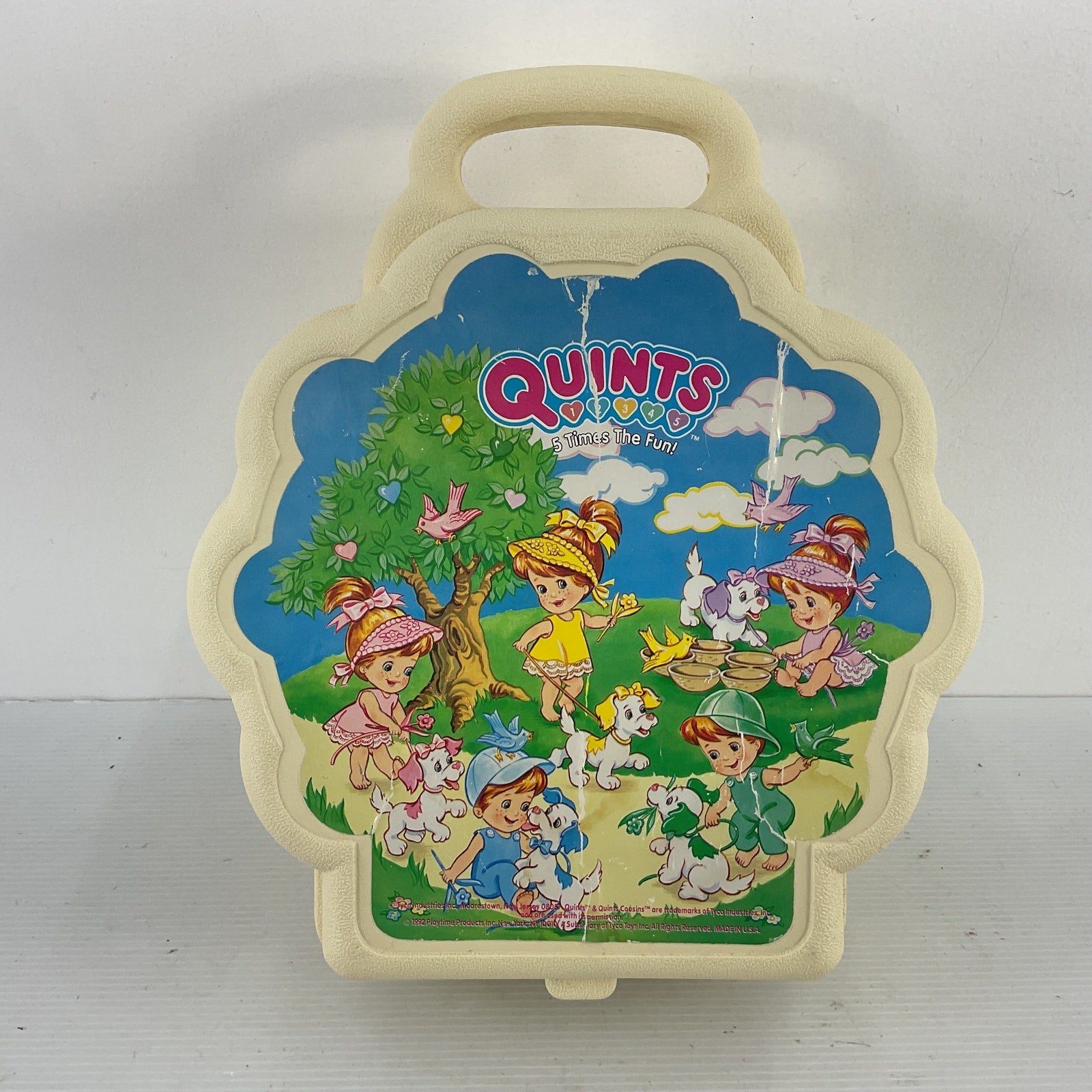 Vintage Playtime Quints Fashion Dolls Carrying Case Set Playset Lot ‘92 Preowned - Warehouse Toys