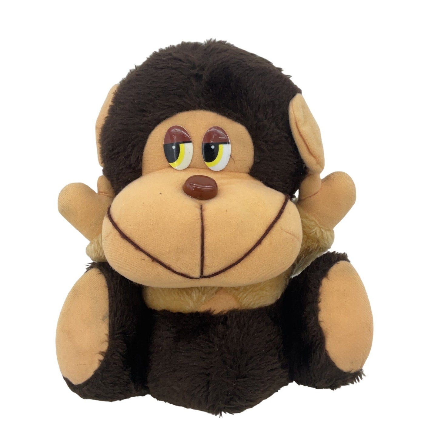 Vintage Preowned Brown A&B Novelty Chimp Monkey Ape Grinning Stuffed Animal - Warehouse Toys