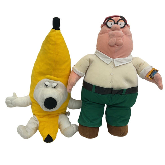 Vintage Preowned LOT 2 Large Family Guy Peter & Brian in Banana Suit Plush Dolls - Warehouse Toys