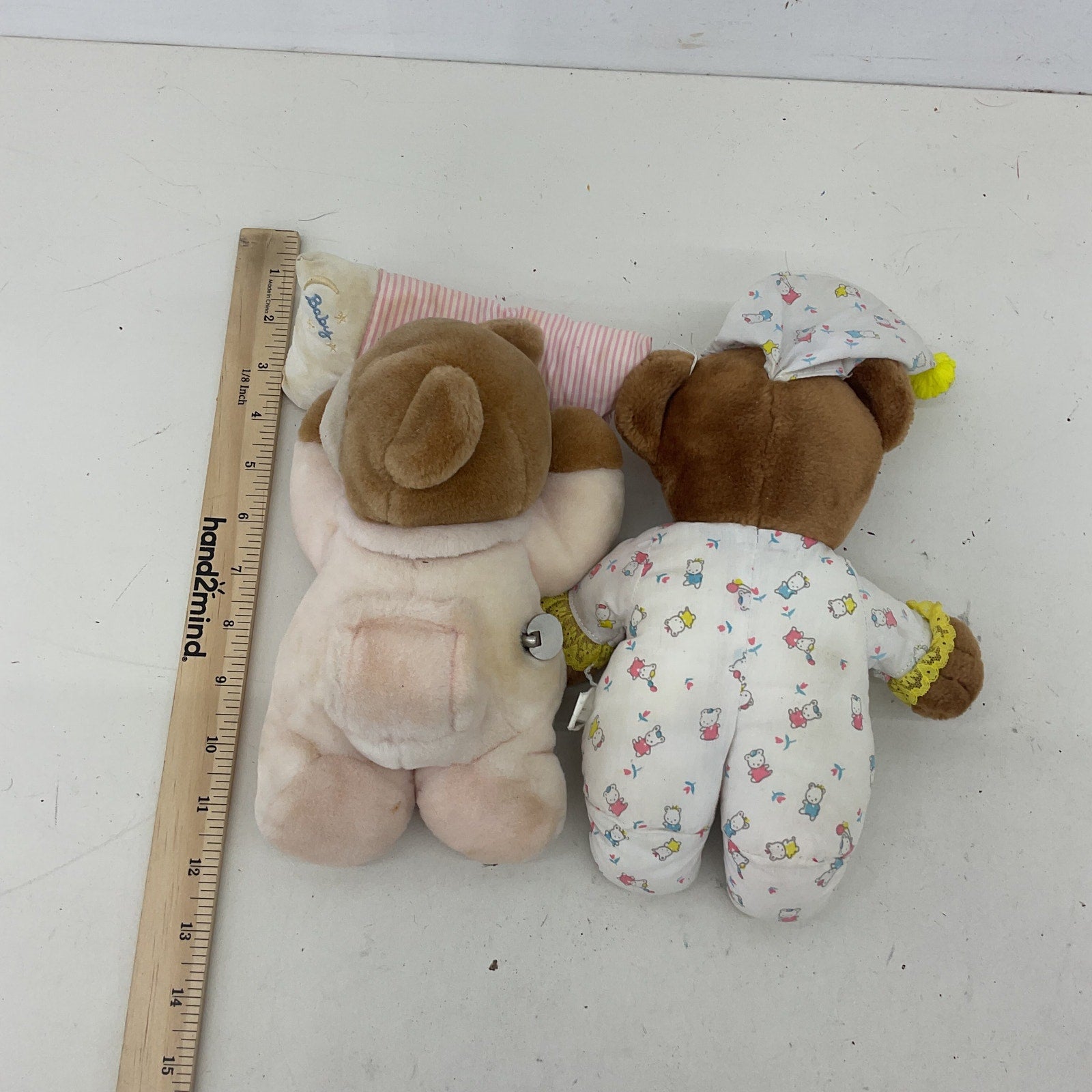 Vintage Preowned LOT Stuffed Animals 2 Teddy Bears Pink Eden Wind Up Lullaby - Warehouse Toys