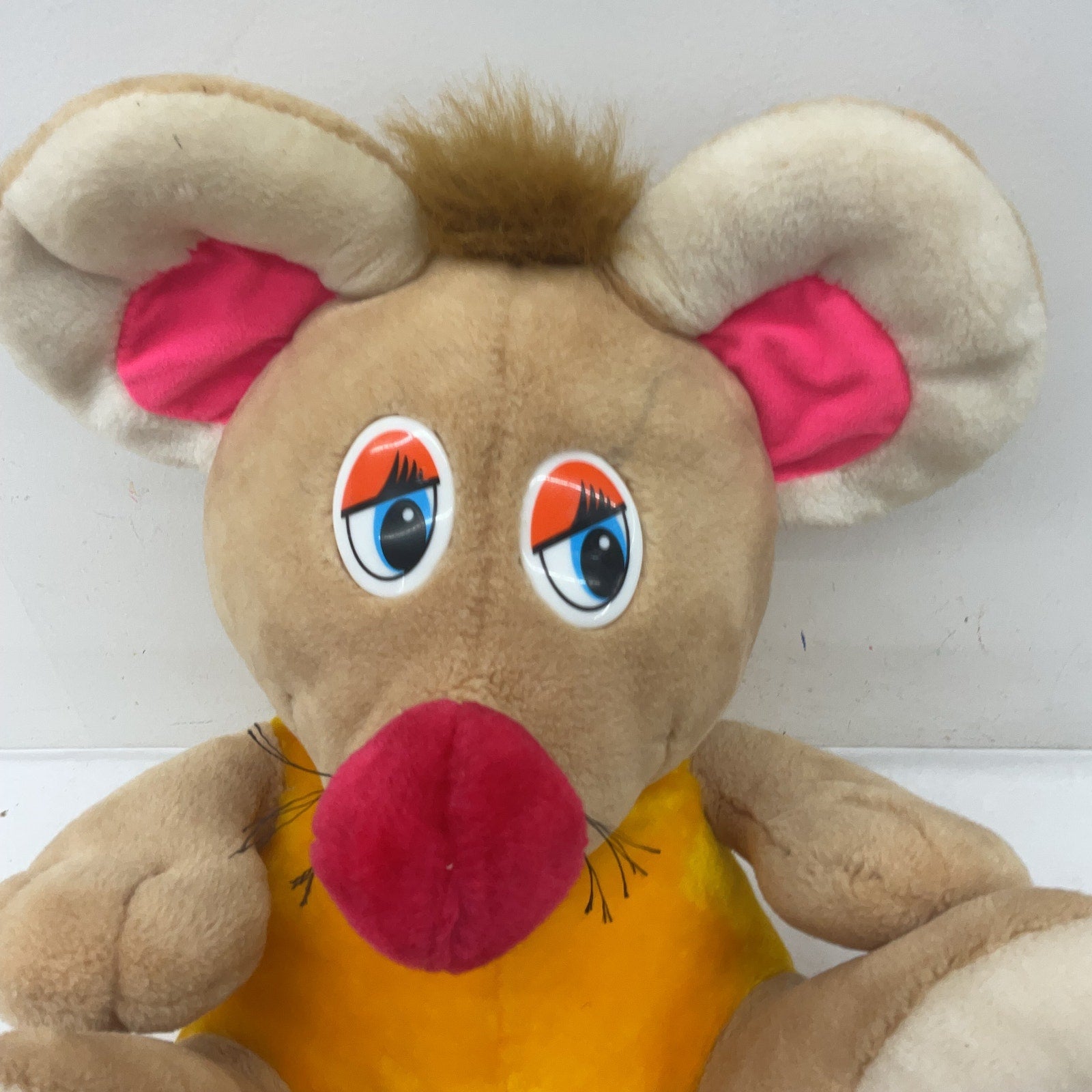 Vintage Russian German Firm Malvina Brown Mouse Plush Stuffed Animal Toy 1980s - Warehouse Toys