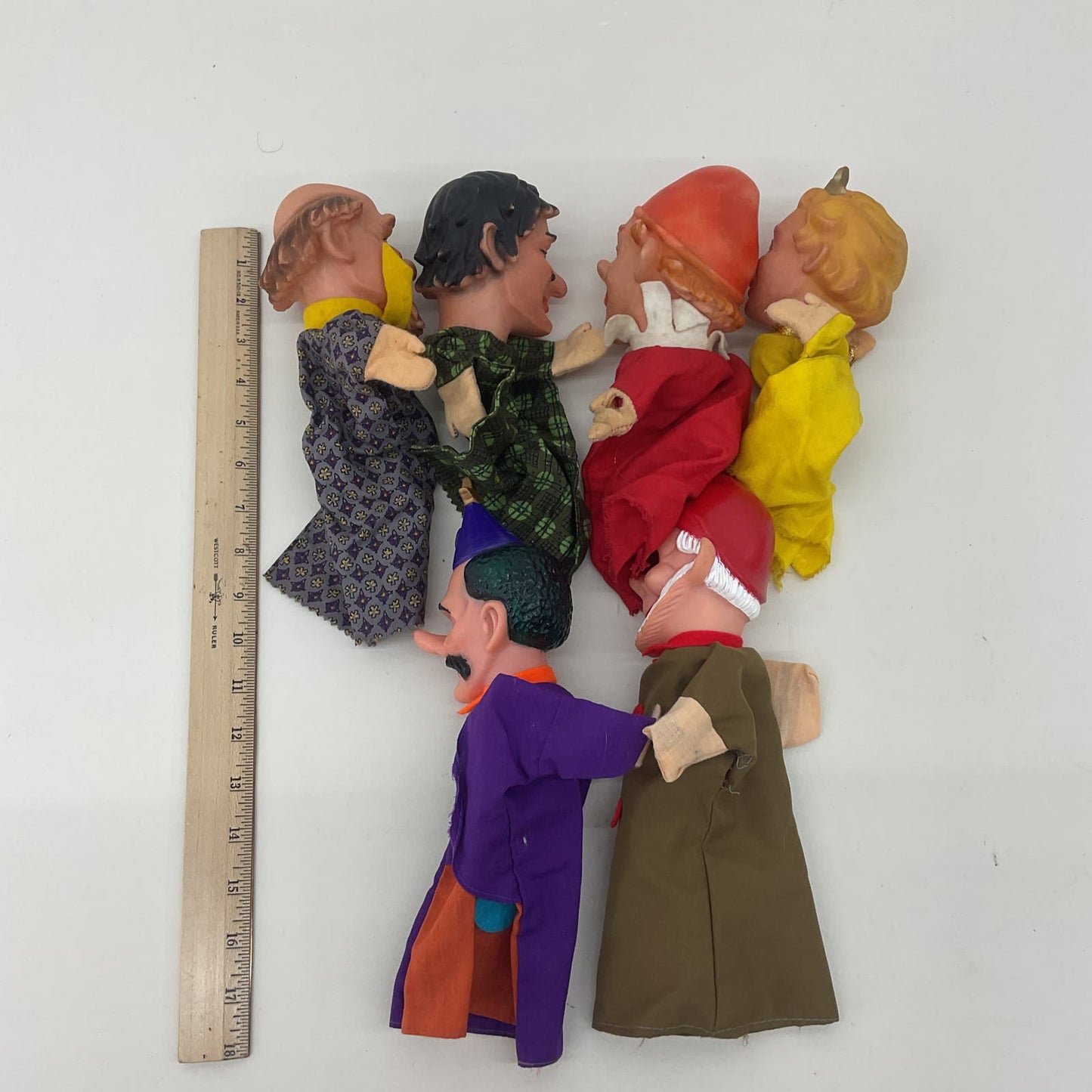 Vintage Scheithauer Western Germany & Others Rubber Headed Hand Puppets Toys - Warehouse Toys