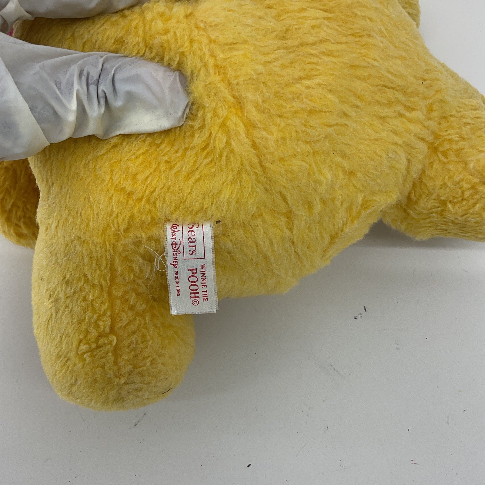 Vintage Sears Disney Winnie the Pooh Yellow Teddy Bear Plush Doll Stuffed - Warehouse Toys